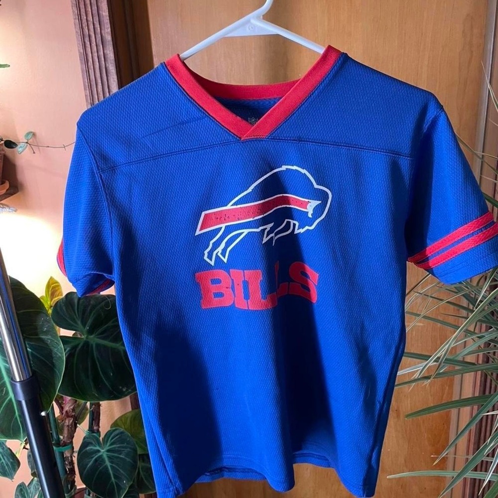 Buffalo Bills NFL Football Jersey Kids Large W small Blue Red Mafia Athleticwear